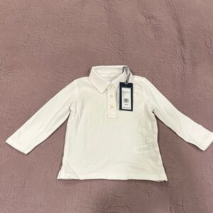 Vineyard Vines Kids White Long Sleeve Polo